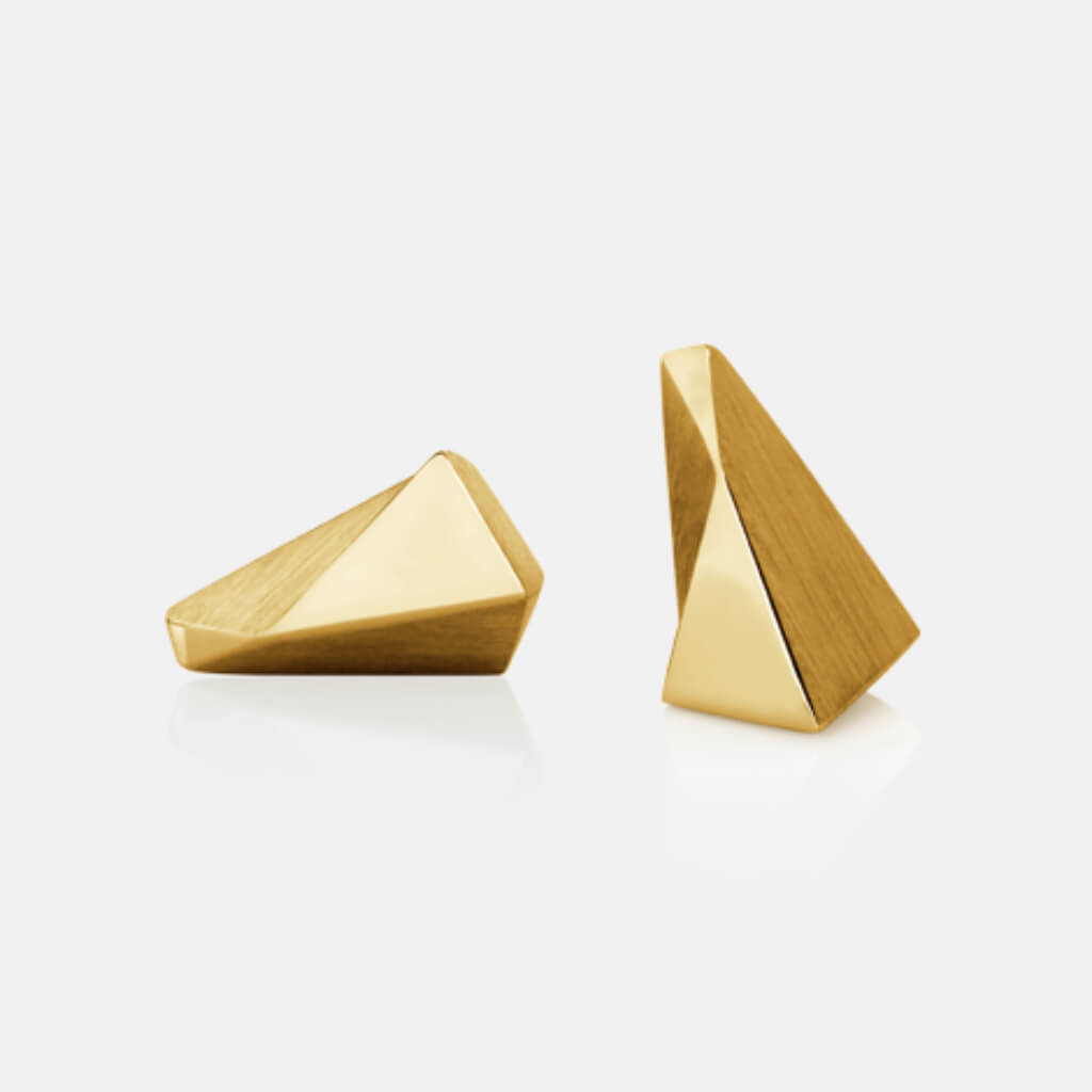 Stealth | Ohrstecker, Ohrringe, 750/- Gelbgold | ear studs, earrings 18kt yellow gold | SYNO-Schmuck.com