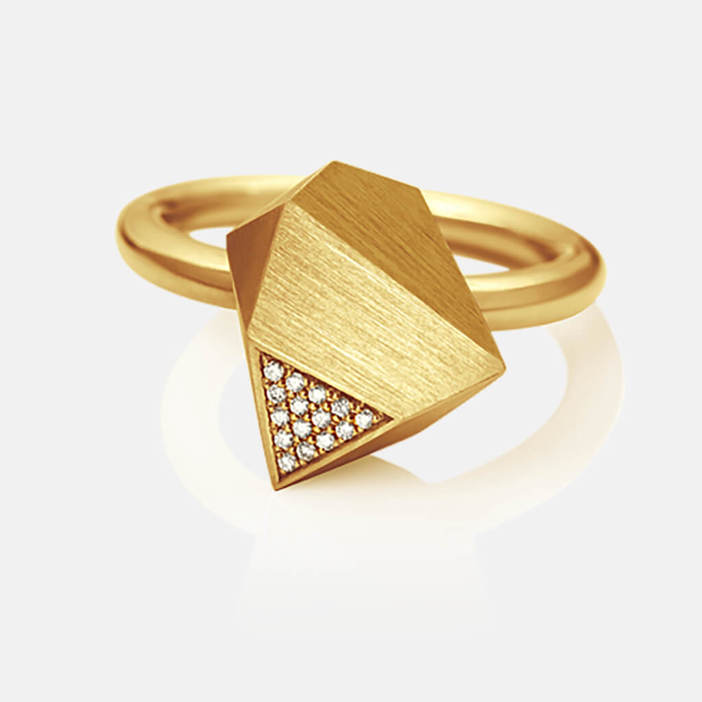 Ufo | Ring 750/- Gelbgold, Brillanten, Diamanten | ring 18kt yellow gold, diamonds | SYNO-Schmuck.com