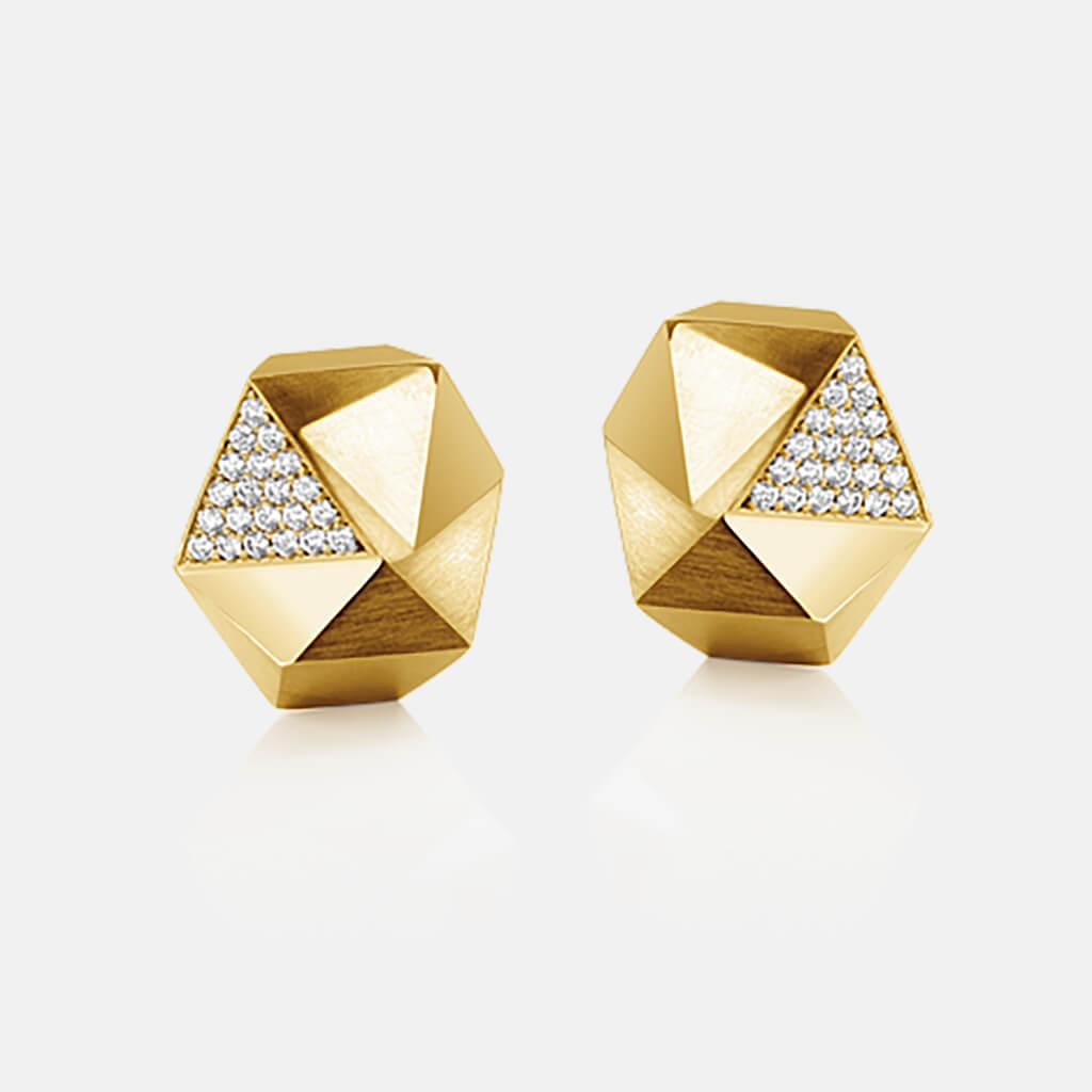 Tectone | Ohrringe, Ohrstecker 750/- Gelbgold, Brillanten, Diamanten | ear studs, earrings 18kt yellow gold, diamonds | SYNO-Schmuck.com