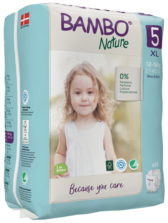 Bambo Nature Eco Nappies Size 5 26 49lbs 12 22kg Abena Online Uk