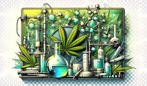 laboratorio per concentrati di cannabis, illustrazione