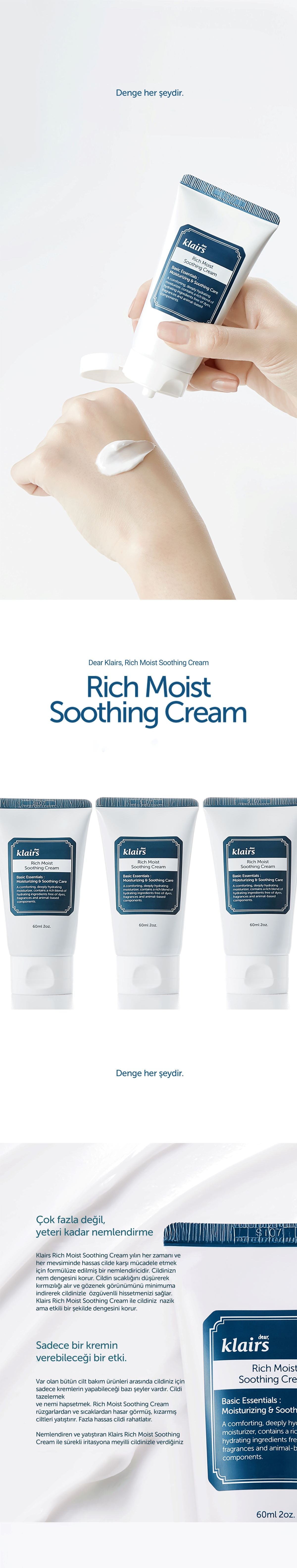 [Klairs] Rich Moist Soothing Cream TR-1