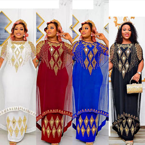 Two-Piece Dresses Women Mesh Caftan Abaya Robe Clothes - FrenzyAfricanFashion.com