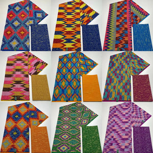 Kente Wax Prints Fabric 100% cotton Real High Quality 6 yard African Fabric for Party Dress 6 Yards - FrenzyAfricanFashion.com