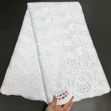 Load image into Gallery viewer, White Cotton Fabric Swiss Voile Lace-FrenzyAfricanFashion.com
