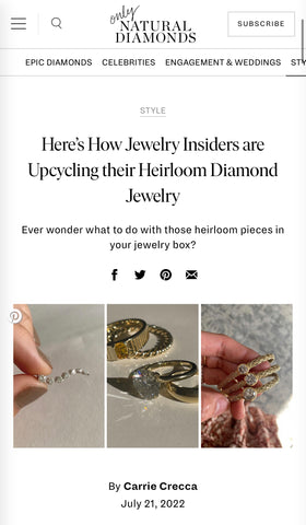 Only Natural Diamonds Heirloom Upcycling