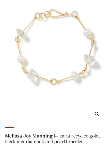 Vogue HK Herkimer and Pearl Bracelet
