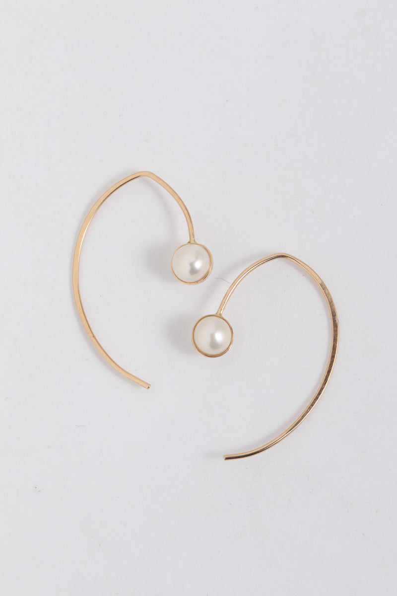 14K gold pearl wishbone earring – Melissa Joy Manning Jewelry