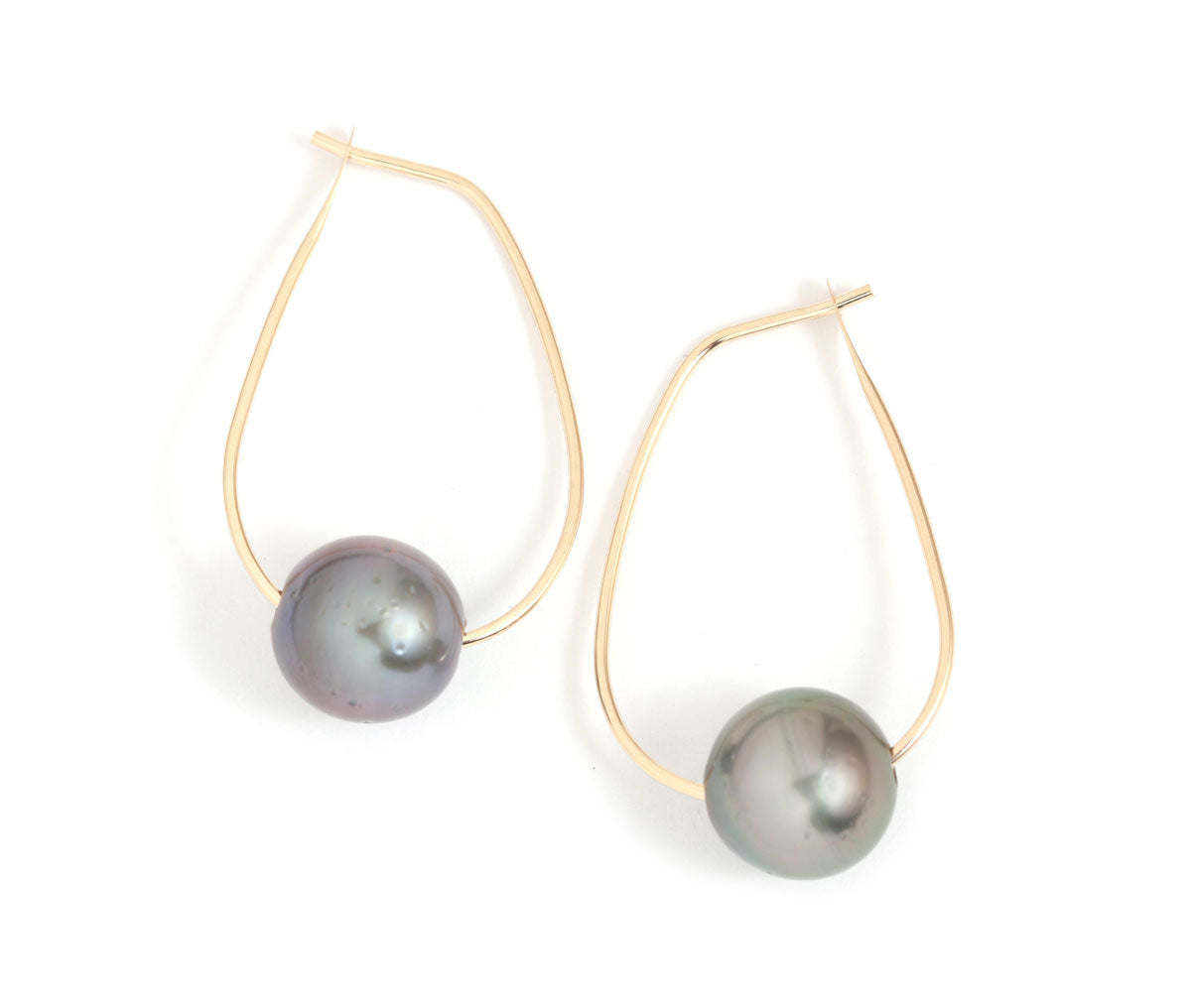 Image of Tahitian Pearl Teardrop Shaped Hoops