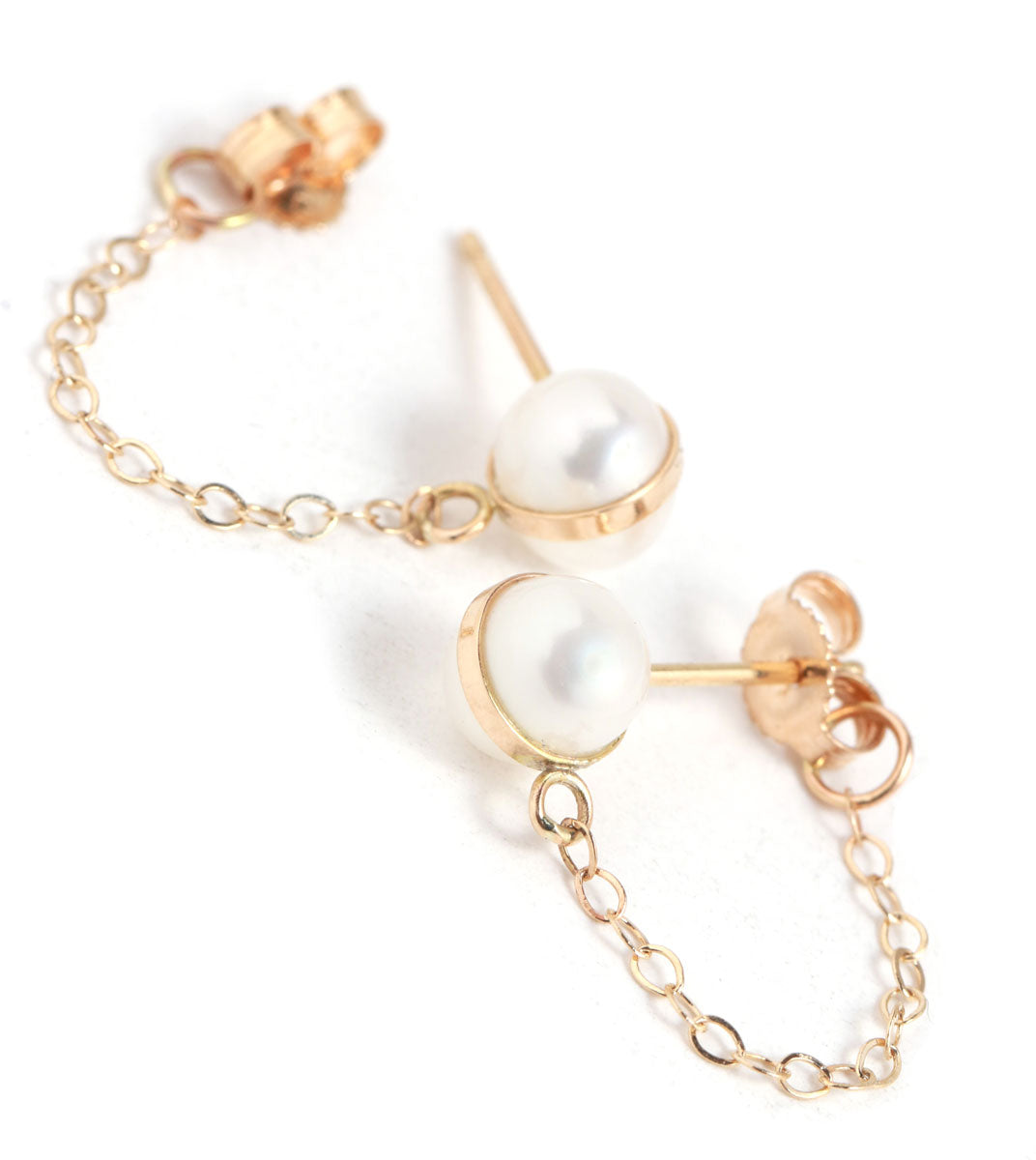 Image of Pearl Chain Wrap Earrings