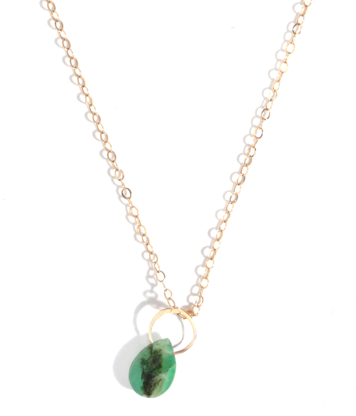 Single emerald drop necklace – Melissa Joy Manning Jewelry
