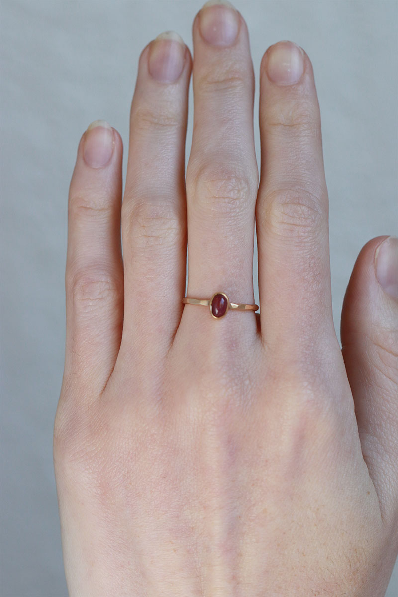 Blue topaz cabochon cut charming Blossom ring