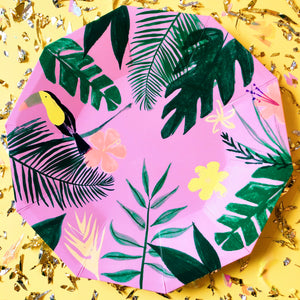 tropical paper plates