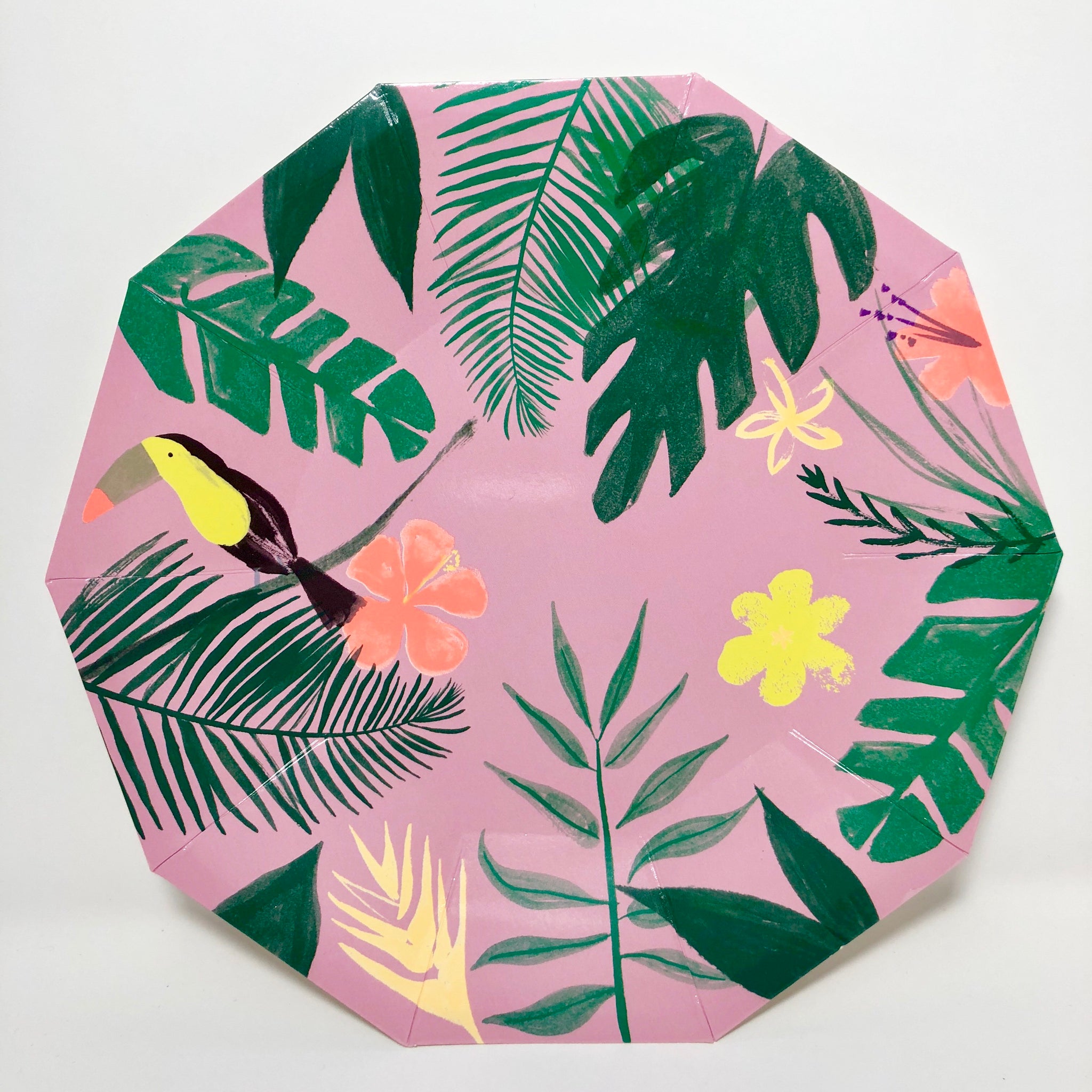 tropical paper plates