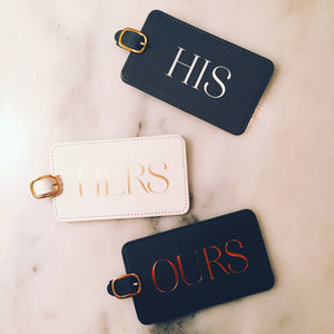 his hers luggage tags