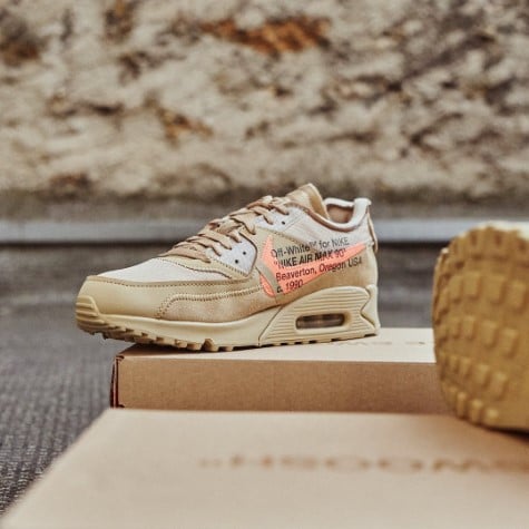 Nike Air Max 90 sneakers in off white and silver