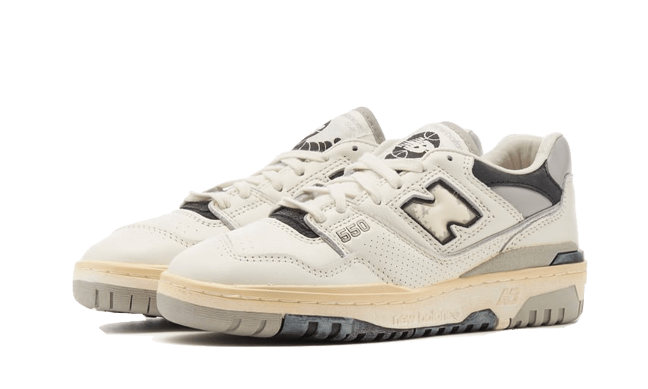 New Balance Men's 550 in White/Grey/Black Leather - BB550VGB