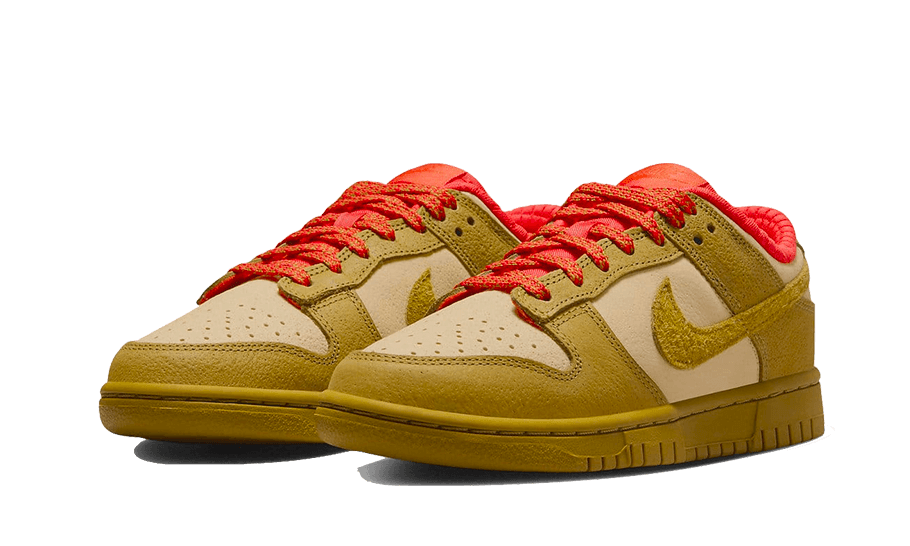 nike dunk low bronzine sesame picante red2