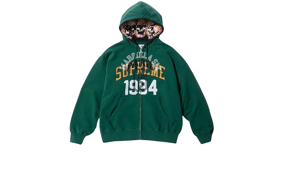 MM6 Maison Margiela Zip Up Hooded Sweatshirt Green