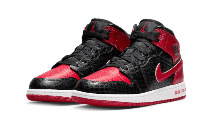 Air Jordan 1 Mid Bred  Noir/rouge   - Enfant - - DM9650-001