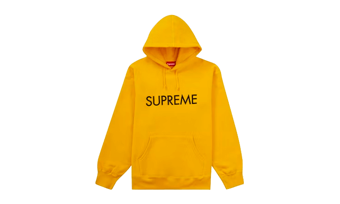 Supreme Capital Hooded Sweatshirt Bright Gold