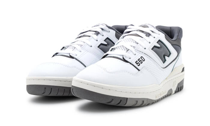 New Balance Hombre 550 in Blanca/Gris, Synthetic, Talla 40.5 - BB550WTG