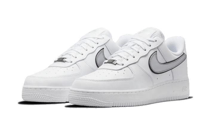 Metallic Silver Swooshes Decorate This Nike Air Force 1 Low