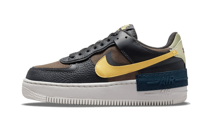 Nike Air Force 1 Shadow Black Brown Yellow