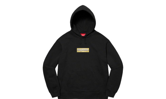 supreme black hoodie green logo