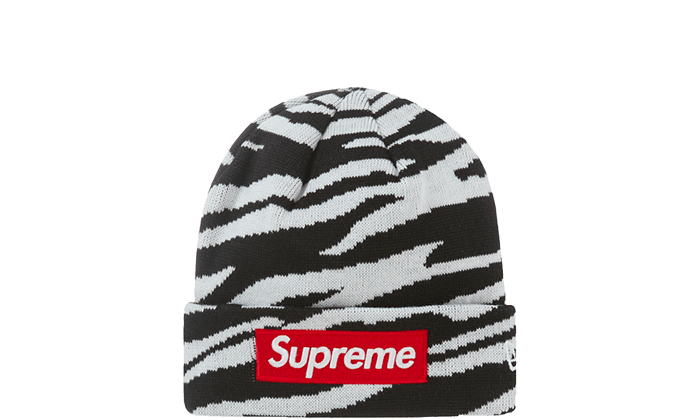 Supreme New Era Box Logo Beanie (FW22) Zebra