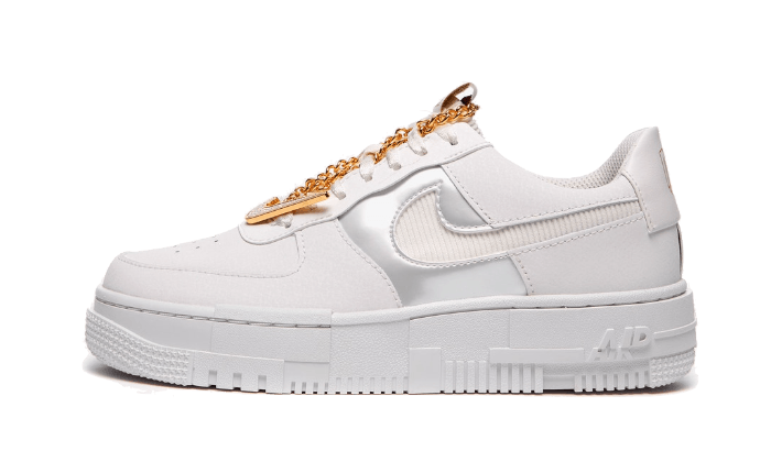 Nike Air Force 1 Low Pixel Grey Gold Chain