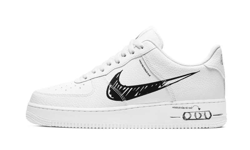 Nike Air Force 1 Low Sketch Black Swoosh