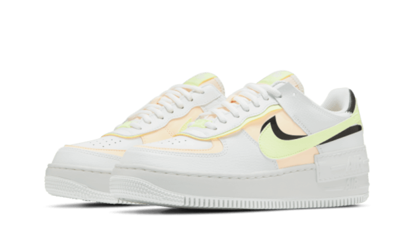Nike Air Force 1 Shadow Neon Leather Sneakers In White