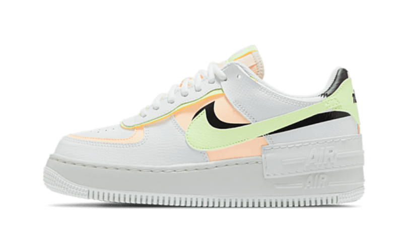 Nike Air Force 1 Shadow Neon Leather Sneakers In White