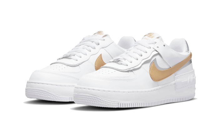 nike air force 1 sneaker low white metallic gold