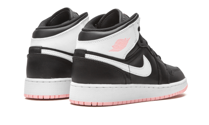 Jordan Girls Jordan AJ 1 Mid - Girls' Grade School Shoes Black/White/Arctic Punch Size 06.5 - 555112-061