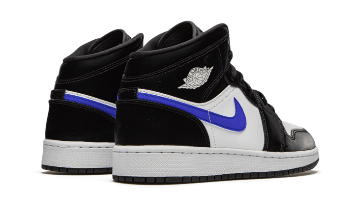 Boys Jordan Jordan AJ 1 Mid - Boys' Grade School Shoe Black/Racer Blue/White Size 07.0 - 554725-084