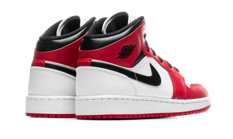 Boys Jordan Jordan AJ 1 Mid - Boys' Grade School Shoe White/Gym Red/Black Size 06.5 - 554725-173