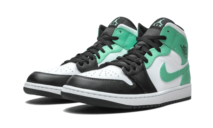 Jordan 1 Mid � Island Green �  Blanc/noir/turquoise - 554725-132