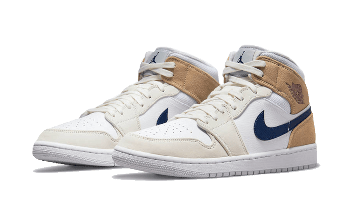 Air Jordan 1 Mid Tan Suede Navy - DO6726-100 - Wethenew