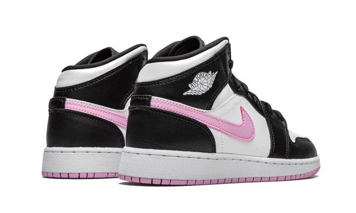 Air Jordan 1 Mid GS (weiß / schwarz / rosa) Sneaker - 555112-103