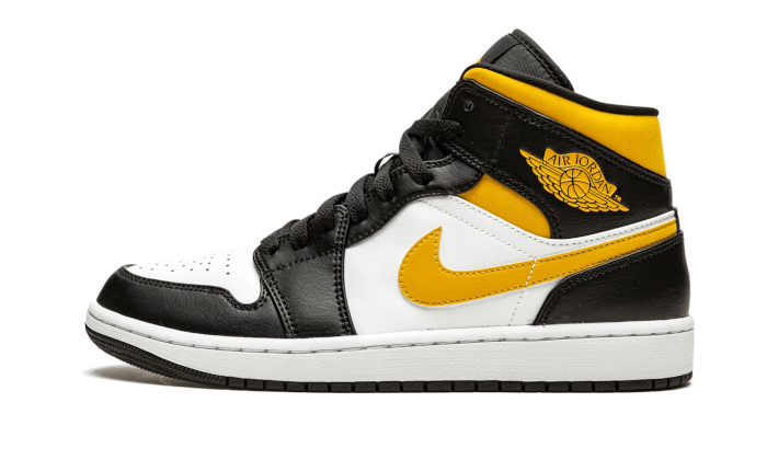 black and yellow jordans ones