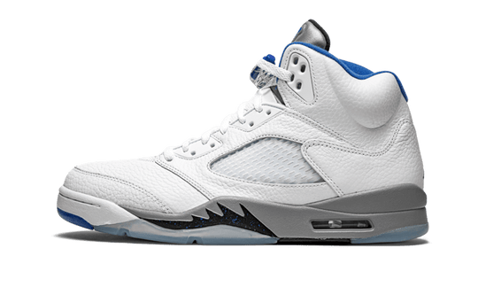 white gray and blue jordan 5