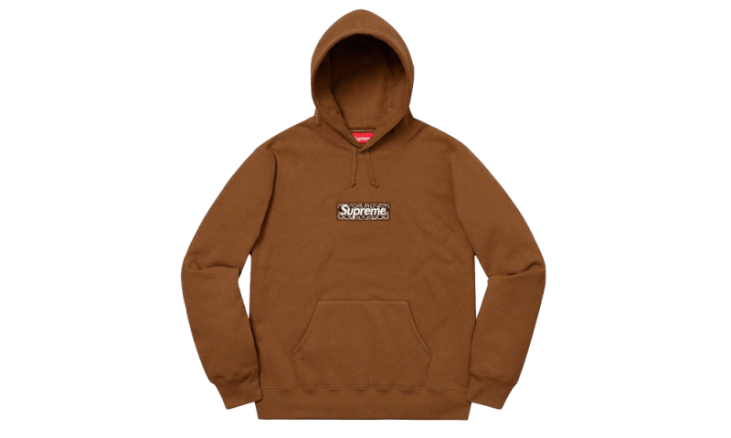 Bandana Box Logo Hooded Sweatshirt Brown