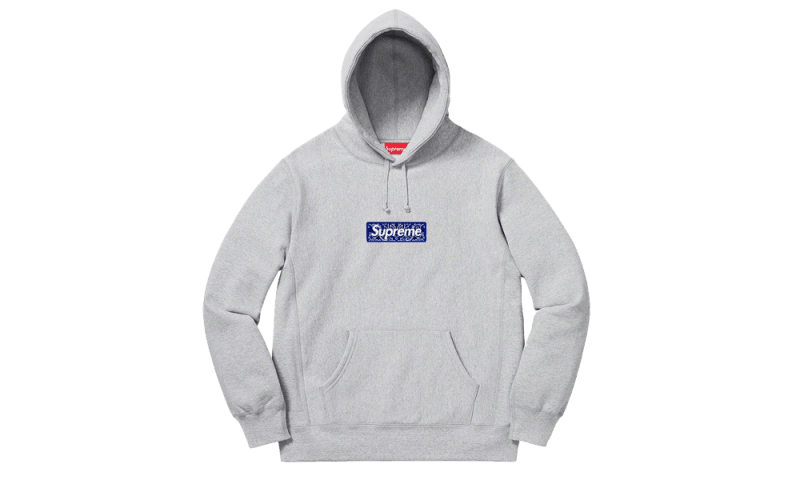 Bandana Box Logo Hooded Sweatshirt Grey