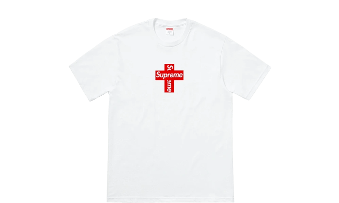 supreme Cross Box Logo Tee 白 S