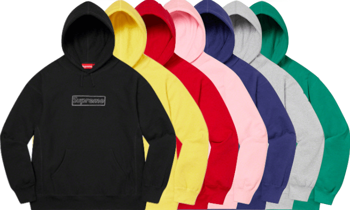 kaws chalk logo hooded sweatshirt supreme