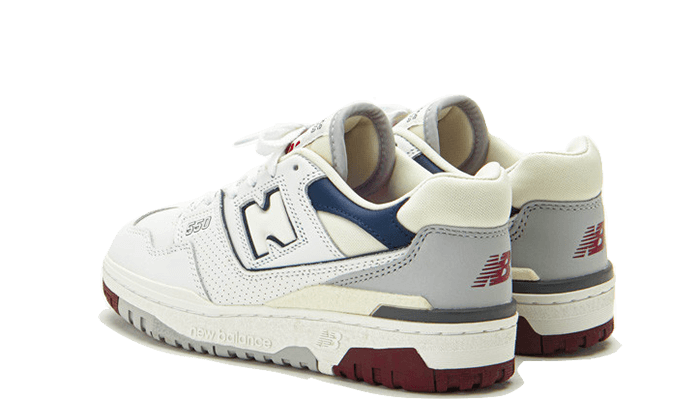 New Balance Men's 550 in White/Blue/Red Leather - BB550PWB