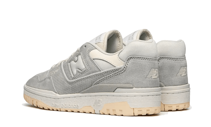 New Balance Men's BB550 in Grey/White Leather - BB550SLB