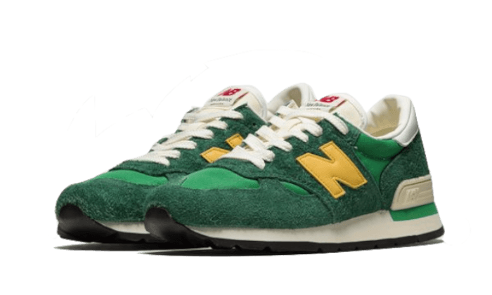 New Balance Hombre MADE in USA 990 in Verde/vert/Amarillo/Jaune, Leather, Talla 35.5 - M990GG1